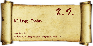 Kling Iván névjegykártya